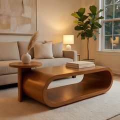 Linea Natural Wood Coffee Table Set (2 Pieces)