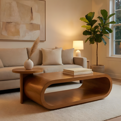 Linea Natural Wood Coffee Table Set (2 Pieces)