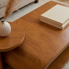 Linea Natural Wood Coffee Table Set (2 Pieces)