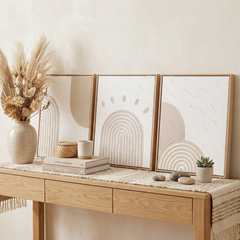 Arc Harmony – Set of 3 Handmade Textured Wall Art