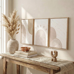Arc Harmony – Set of 3 Handmade Textured Wall Art