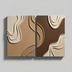 Chocolate Flow – Abstract Wall Art Set of 2
