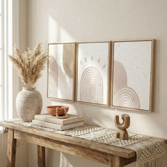Arc Harmony – Set of 3 Handmade Textured Wall Art