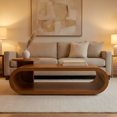 Linea Natural Wood Coffee Table Set (2 Pieces)