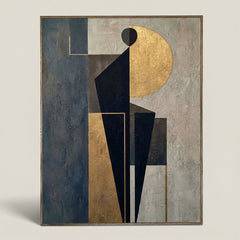 Golden Axis – Modern Geometric Textured Wall Art